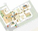 簡易的な建物のイラストを描きます 奥行き感を消したわかりやすい建物のパース イメージ1