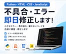 Python・HTML等の不具合を即日修正します 小さなエラー・表示崩れ・動かないコードを迅速に調査します イメージ1