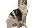 猫・ペットの布コラージュ作品を制作します 写真から布と手縫いでペットアート制作 イメージ6