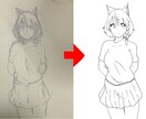 あなたの下書きから線画起こします アナログ絵の写真からでもOK！ イメージ1
