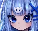 キラキラ瞳のSNSアイコン制作します ・キラキラ瞳と透明感のあるかわいいイラスト・青系が得意 イメージ2