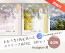 即納！インスタ投稿がすぐ完成する日記セット届けます 日常を「作品」として残す。春を感じる大人可愛い日記5枚セット イメージ1