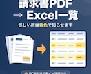 請求書PDFをExcelにまとめるツールを渡します 完成品をすぐお渡し。怪しい所は黄色で知らせます イメージ1