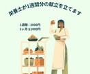 栄養士監修！1週間のダイエット献立プラン作ります あなたの体重、目標に合わせた1週間分の献立を立てます イメージ1