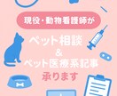 ペット相談（犬猫）のります 現役動物看護師が現場で培った知識で相談になります！ イメージ1
