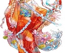 物語や世界観のある、一枚絵お描きします 和風で儚いイラストが得意です。商用利用ok イメージ4