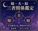 嫁・夫・姑の三者関係を詳しく鑑定します 三人の性質と衝突の原因から、解決への道筋を占術で読み解きます イメージ1