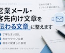 営業メール・客先向け文章を整えます 「この言い方で大丈夫そ？」を、相手に伝わるビジネス文章に。 イメージ1