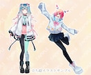 鮮やかでかわいい頭身イラストをお描きいたします 立ち絵、一枚絵等描きます！動画やSNS,グッズ用などに イメージ4