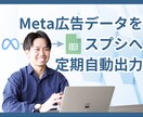 Meta広告データをスプシに定期自動出力します 業務効率化。手動入力のストレス0。定期自動更新だからミス0。 イメージ1