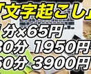 1分65円で文字起こしします 土日祝、夜間も対応いたします！ イメージ1