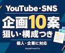 YouTube・SNSの企画10案をご提案します 投稿ネタの迷いを、次に取り組める企画10案へ イメージ1