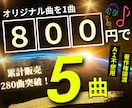 1曲800円×5曲！高品質BGMを格安で作曲します AI不使用・完全人力制作！全曲が商用利用可・著作権譲渡 イメージ1