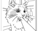 ペットの写真からシンプルな線画風イラスト描きます わんこ、ニャンコ、その他ペット全般◎プレゼントにもどうぞ！ イメージ1