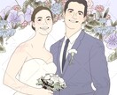 写真からシンプルで淡い似顔絵イラスト作成します ウェルカムボードやプレゼントに! イメージ1