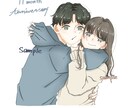 アイコンイラスト描きます 配信用・プレゼント用・ペアイラスト イメージ9