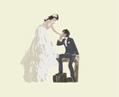 淡い雰囲気の似顔絵描いています wedding、お子様や家族との思い出描きます イメージ4