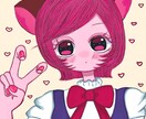 かわいい女の子をシンプルに描きます ゆめかわシンプル絵です。きらきらした女の子を描きます イメージ1