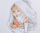 猫ちゃんのイラスト絵を手描きで描きます 猫ちゃんのお写真からわたくしが手描きでイラスト絵を描きます イメージ3