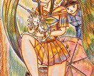 あなたのオリジナルヒロイン手描きします 全てアナログ手描き、色鉛筆仕上げでお届けします。 イメージ4