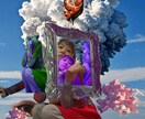 コラージュを用いたデザイン制作を提供します 自分の顔コーディネートなどの写真を目を引デザインに仕上げます イメージ3
