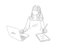 シンプルでおしゃれな線画イラストをお描きします 似顔絵やSNS用アイコンなど媒体や目的に応じます イメージ1