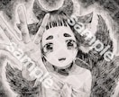 白黒のアナログイラストで、あなたのキャラを描きます SNSアイコン･立ち絵･一枚絵など イメージ3