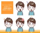 喜怒哀楽☆表情豊かなアイコン5種類セット制作します 小さなアイコンイラストに最適★ブログやSNSにどうぞ！ イメージ2