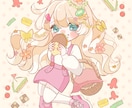 かわいいデフォルメ（SD）イラスト描きます 明るい色使いでさらに可愛さプラス！ラフ画修正無制限で安心 イメージ1