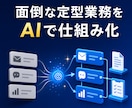 面倒な定型業務を生成AIで仕組み化します 相談だけでなく、実際に使える業務フローまで納品 イメージ1