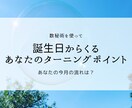 誕生日からあなたの今月の開運をみます 数秘術でみるあなたのターニングポイントコンサル イメージ1