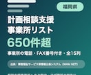 福岡県の計画相談支援事業所リストをお届けします 福岡県限定・事業所の電話・FAX番号付き・全15列 イメージ1