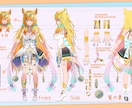 Vtuber用レイヤー分割積みイラスト作成します 三面図・配信用一枚絵・既にあるイラストのリデザインも イメージ3