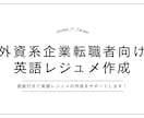 外資系企業転職希望者向け｜英語レジュメ作成します 面談付きで英語レジュメの作成をサポートします イメージ1