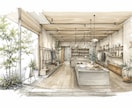 暖かみのある手書き風外観、内観パースを描きます 住宅・店舗を暖かく見せる手書き表現 イメージ2