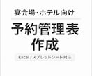 宴会場・ホテル向け予約管理表を作成しますます 現場で本当に使える宴会予約管理表を作成 イメージ1