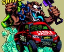アメコミ、ラットフィンク風カーイラスト描きます 個人〜会社、チームのキャラクターロゴやグッズに！ イメージ1