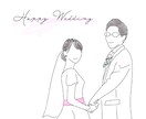 結婚式に使える、大人可愛いイラストを描きます カリグラフィー風文字入りのイラストも！ イメージ2