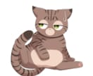 おっさん座りのキジトラ猫のキャラクター販売します 組み合わせ自由！ゲームや動画の素材などに イメージ5