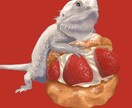 ペット×食べ物のオシャレなイラストを描きます ★猫、犬、両生類、爬虫類など、どんな動物もリアルな質感で★ イメージ3