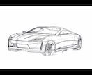 リクエストをもとに車のイラストを描きます サインペンでA4紙にスケッチします イメージ1