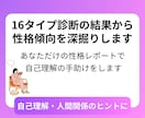 16タイプ診断の結果から性格傾向を深掘りします 診断結果から自己理解の促進と対人傾向を分析します イメージ1