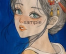 透明水彩×繊細タッチ。世界観のある美少女を描きます 「ふんわり、でも印象に残る一枚を」透明水彩で、丁寧に描きます イメージ6