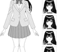 表情差分つきキャラの立ち絵を描きます 商用利用OK！漫画やラノベの挿絵にも！ イメージ2