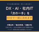DX・AI・社内ITの一手を60分で決めます 「まだ相談する段階じゃない」が、いちばんの相談どきです イメージ1
