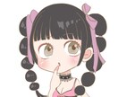 SNSや名刺に♪ミニキャラお描きします 少女漫画風♡キラキラかわいいミニキャラ描きます イメージ3