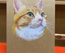 アクリル絵の具でペットの似顔絵を手描き作成します 犬・猫のクラフト紙をベースにリアルで温かみのある絵です イメージ1