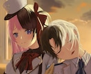背景付きキャライラストを描きます 【色や形にこだわった背景付きキャライラストを描きます！】 イメージ2