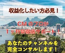 CMのプロがYouTubeのコンサルをします 企画、コンセプト、サムネ、タイトル等一ヶ月間徹底サポート！ イメージ1