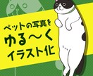 ペットの写真をゆるくイラスト化します グッズ作成やロゴデザインにもお使いください イメージ1